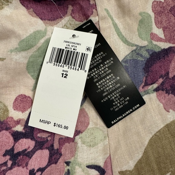 Ralph Lauren Purple & Cream Floral Pleated Skater Skirt - Picture 2 of 3